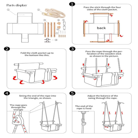 Baby Swing Hanging Wood Chair