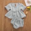 Newborn Baby Girls Cotton Linen Clothes