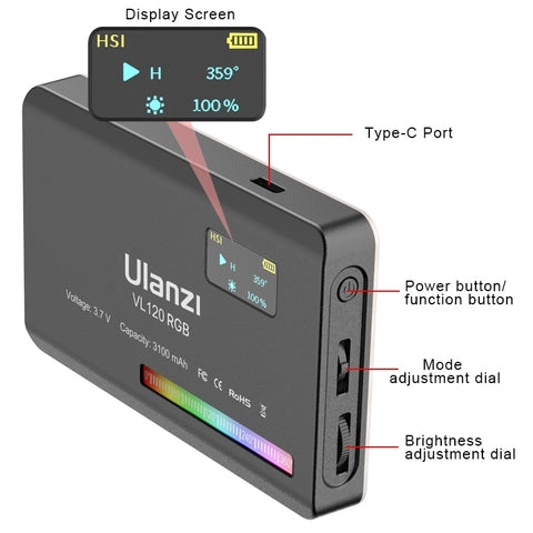 Ulanzi VL120 RGB LED Video Camera Light