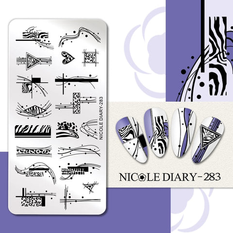 Nail Stamping Plates Flower Leaf Line Design Stamp