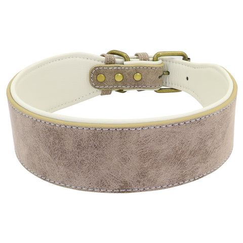 Dog Wide Leather Padded Collar