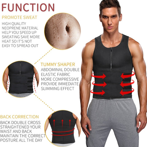 Men Body Shaper Sauna Vest