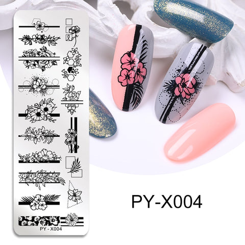 New Flower Geometry Nail Stamping Plates