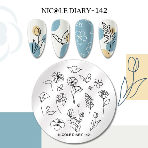 New Flower Leaves Nail Stamping Plates