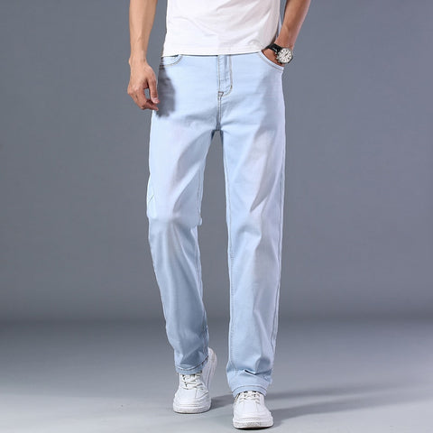 Summer Men Thin Straight-leg Loose Jeans