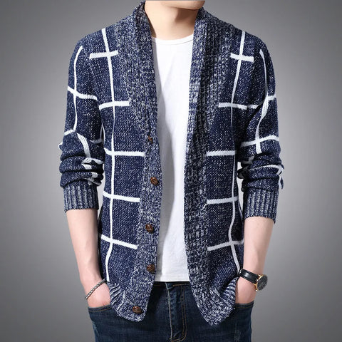 Men Autumn Knitted Sweater Coats Knitting Jumper Slim Fit Pull