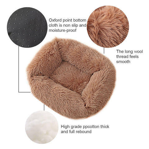 Long Plush Square Dog Beds