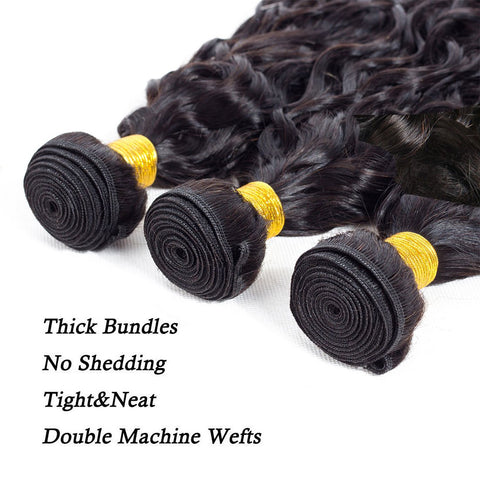 10A  Water Wave Bundles Curly Human Hair