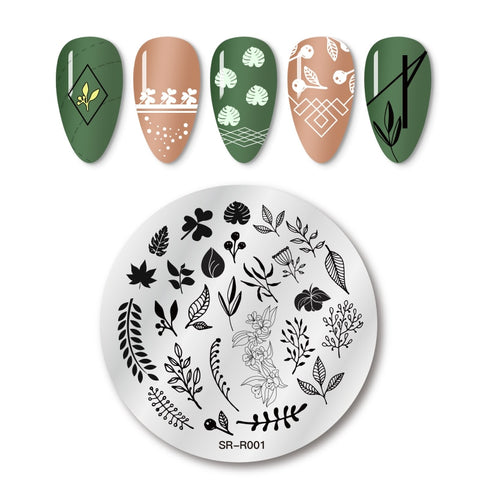 New Square Round Nail Stamping Plates