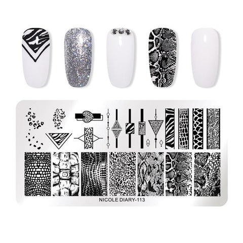 New Marble Abstract Geometry Nail Stamping Plates