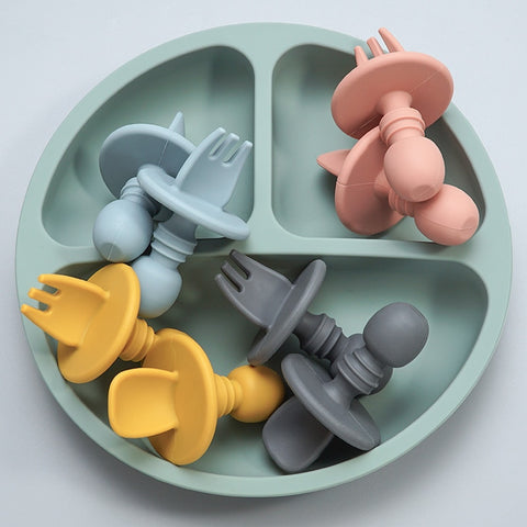 Baby Mini Silicone Fork Spoon