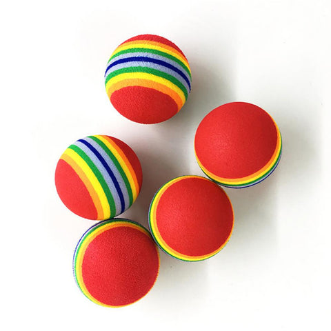 Pet Rainbow Striped Ball Toy