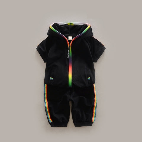 Baby Candy-colored Zipper Hoodies Short