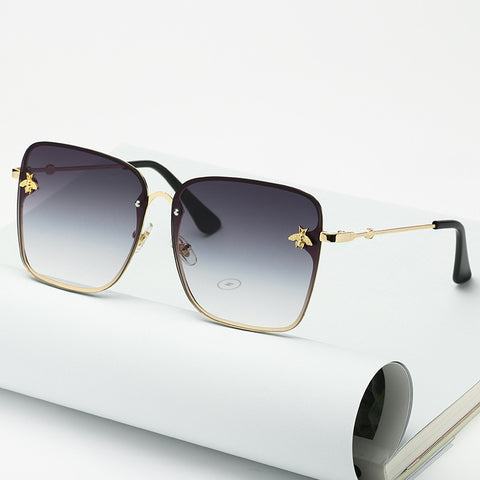 New Oversize Rimless Square Bee Sunglasses