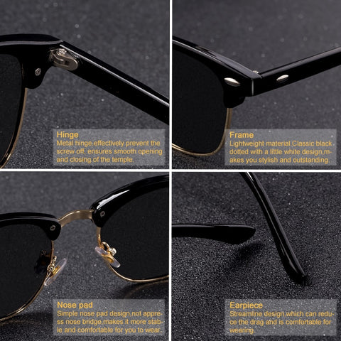 New Fashion  Semi Rimless Polarized Sunglasses