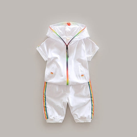 Baby Candy-colored Zipper Hoodies Short