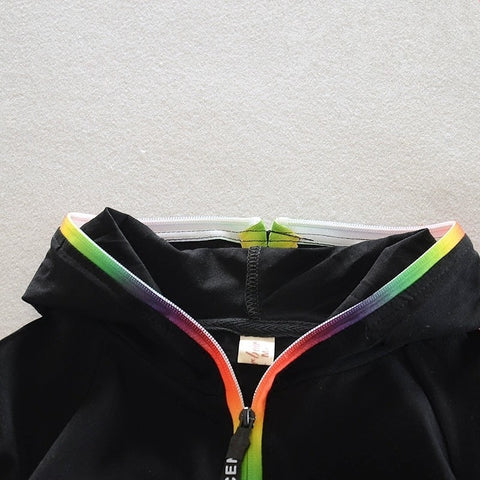 Baby Candy-colored Zipper Hoodies Short