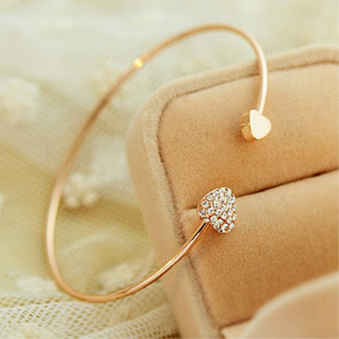 New Fashion Crystal Double Heart Bracelet