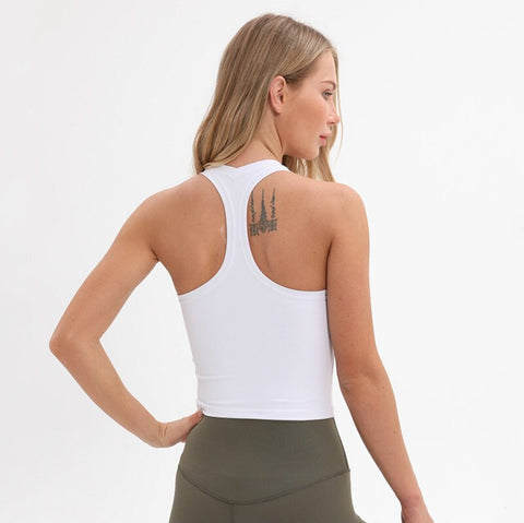 Women Flexible Racerback Sport Fitness Crop Tops