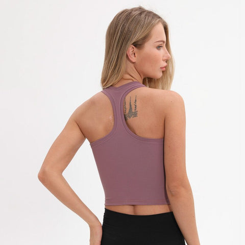 Women Flexible Racerback Sport Fitness Crop Tops