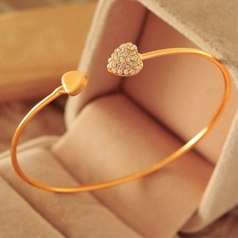 New Fashion Crystal Double Heart Bracelet