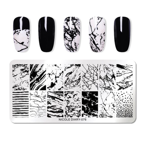 New Marble Abstract Geometry Nail Stamping Plates