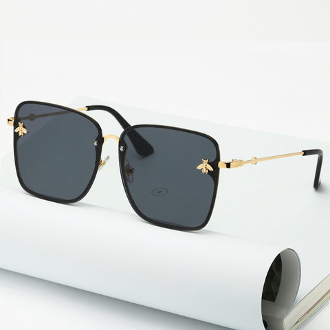 New Oversize Rimless Square Bee Sunglasses