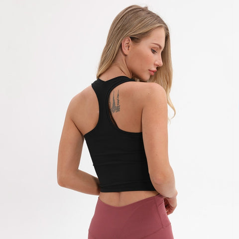 Women Flexible Racerback Sport Fitness Crop Tops