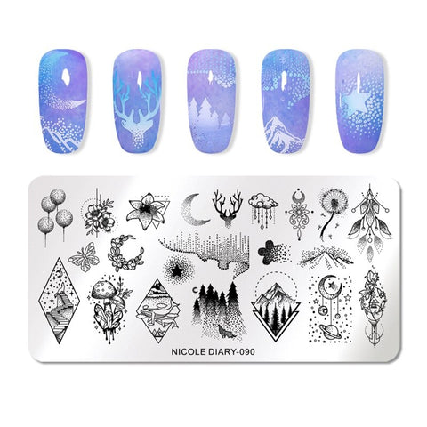 New Marble Abstract Geometry Nail Stamping Plates