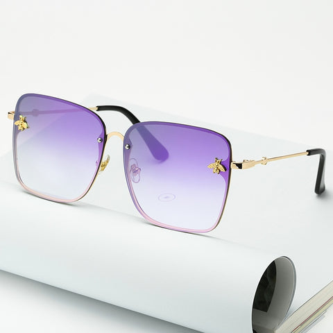 New Oversize Rimless Square Bee Sunglasses