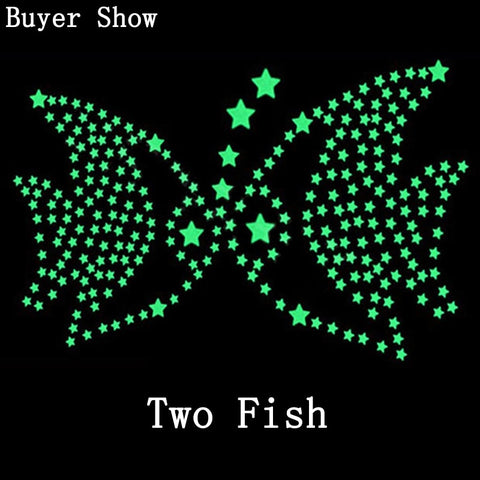 3D Stars Glow In The Dark Wall Stickers