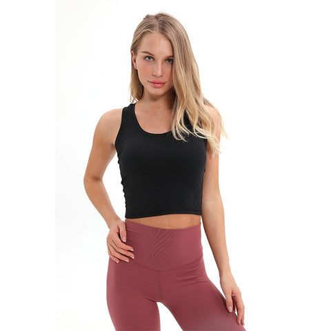 Women Flexible Racerback Sport Fitness Crop Tops