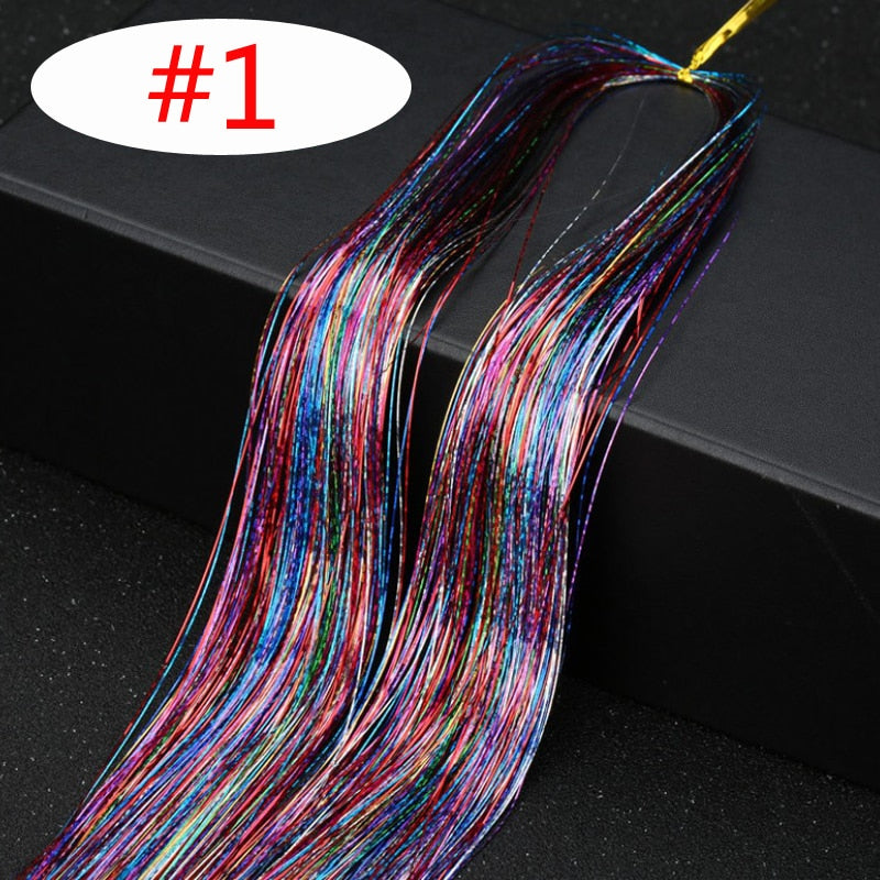 Rainbow Shiny Sparkle Hair Tinsel Kit