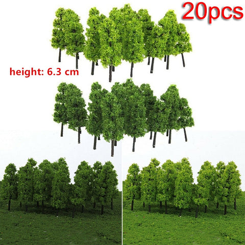 20/70pcs Plastic Model Train Artificial Miniature Tree