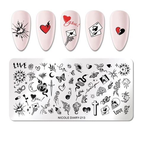 New Marble Abstract Geometry Nail Stamping Plates