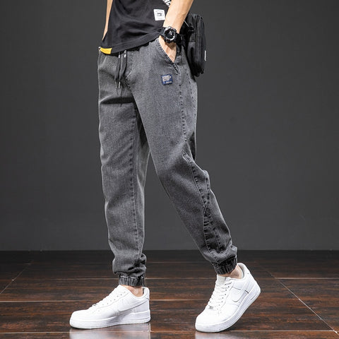 Summer Black Blue Cargo Jeans