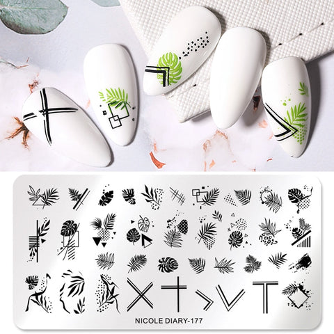 New Flower Stripe Design Stamping Plates