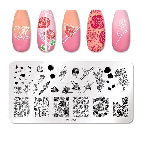 New Flower Geometry Nail Stamping Plates