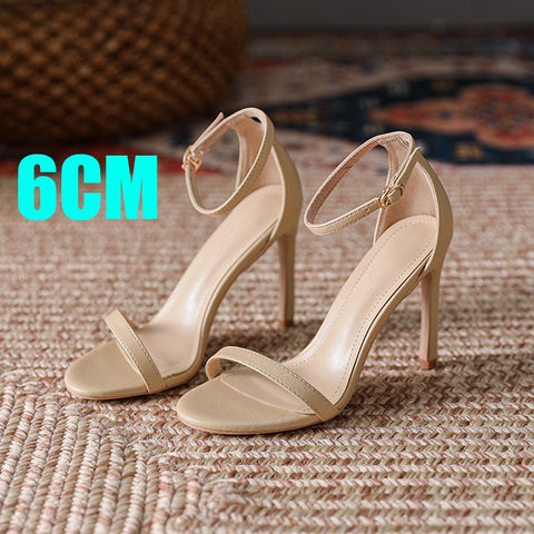 Women Open Toe Ankle Strap Stiletto Heel