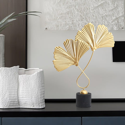 Nordic Gold Ginkgo Leaf Desktop Ornaments