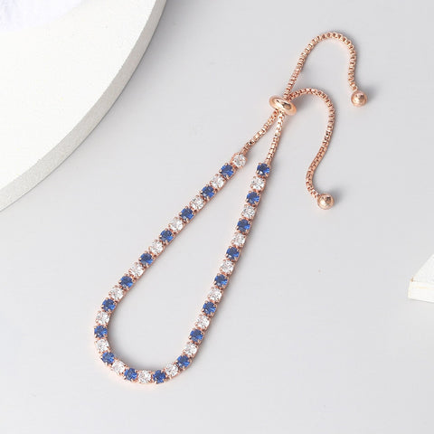 Women Rainbow Colorful Zircon Charm Bracelet