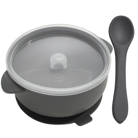 Baby Silicone Sucker Bowl With Spoon