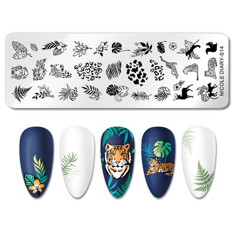 New French Line Flower Nail Stamping Plates
