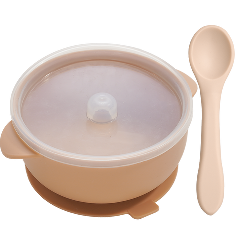 Baby Silicone Sucker Bowl With Spoon