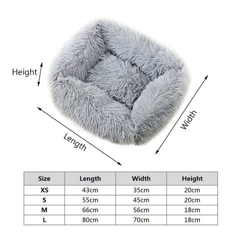 Long Plush Square Dog Beds