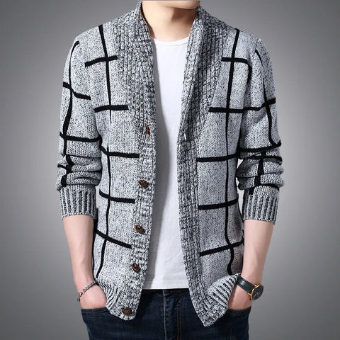 Men Autumn Knitted Sweater Coats Knitting Jumper Slim Fit Pull