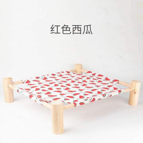 Wood Canvas Cat Lounge Bed