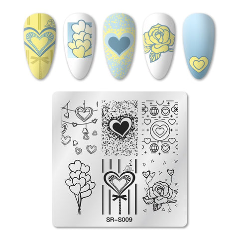 New Square Round Nail Stamping Plates