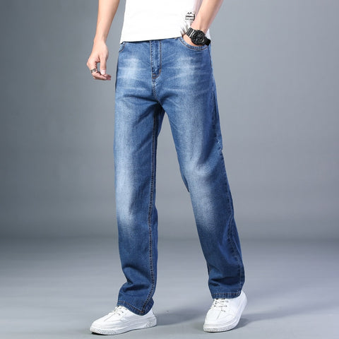 Summer Men Thin Straight-leg Loose Jeans