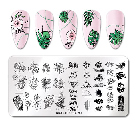 New Marble Abstract Geometry Nail Stamping Plates